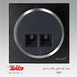 سوکت تلفن دوقلو(4خط) زه دار دلند (مکانیزم+قاب+زه) مدل آوا