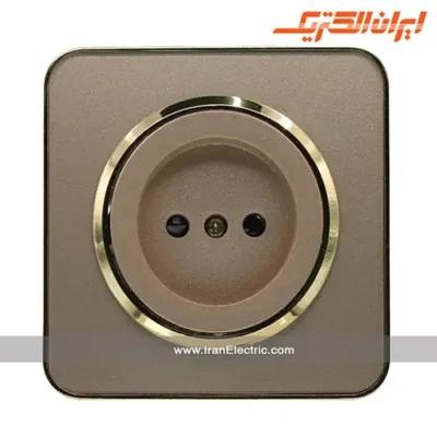 پریز برق ساده اسپیناس طلایی ایران الکتریک