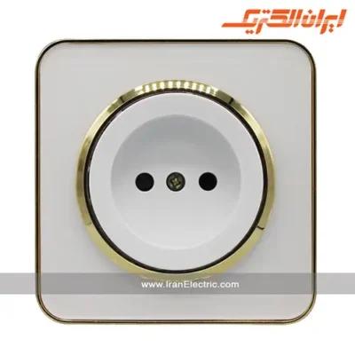 پریز برق ساده اسپیناس طلایی ایران الکتریک