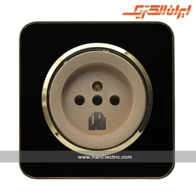 پریز تلفن دوکاره اسپیناس طلایی ایران الکتریک