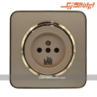 پریز تلفن دوکاره اسپیناس طلایی ایران الکتریک
