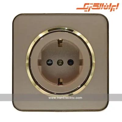 پریز برق ارت‌دار اسپیناس طلایی ایران الکتریک