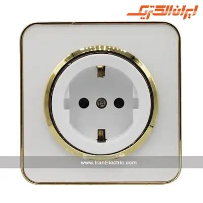 پریز برق ارت‌دار اسپیناس طلایی ایران الکتریک