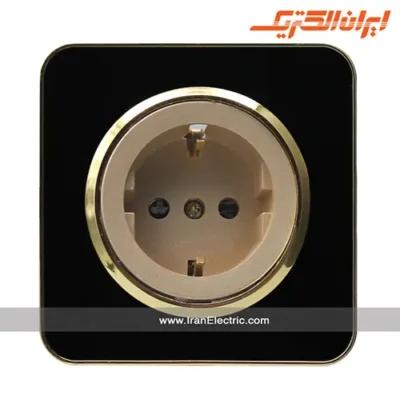 پریز برق ارت سرامیک اسپیناس طلایی ایران الکتریک