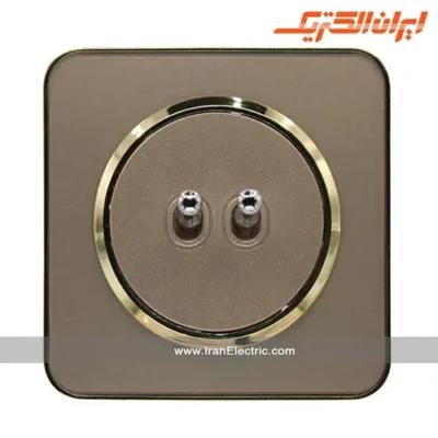 کلید دو پل اهرمی اسپیناس طلایی ایران الکتریک
