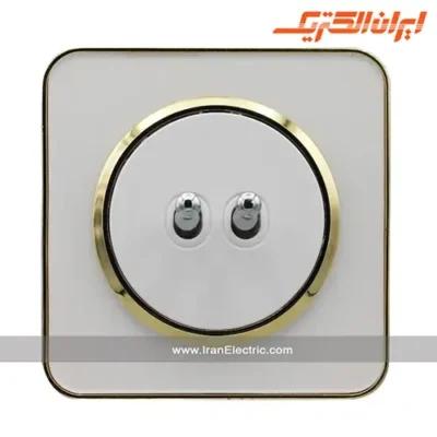 کلید دو پل اهرمی اسپیناس طلایی ایران الکتریک