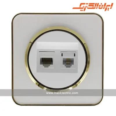 پریز تلفن شبکه اسپیناس طلایی ایران الکتریک