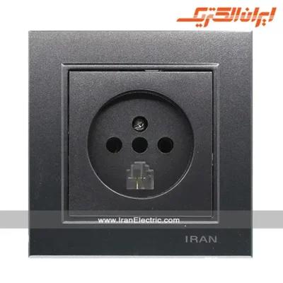 پریز تلفن دوکاره برلیان رنگی ایران الکتریک