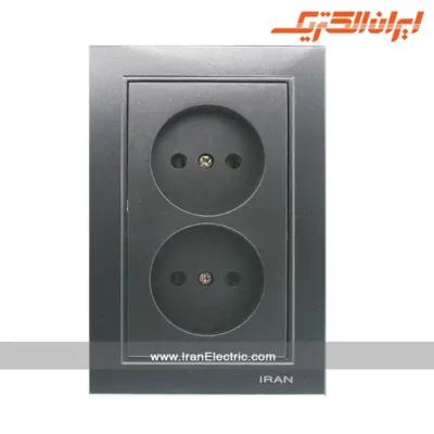 پریز برق دوقلو برلیان رنگی ایران الکتریک