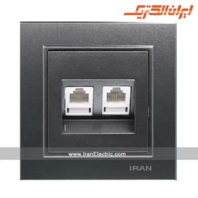 سوکت تلفن دوتایی برلیان رنگی ایران الکتریک