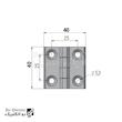 لولا روکار ساده Hinge 099-4×4-CR-S رو الکتریک