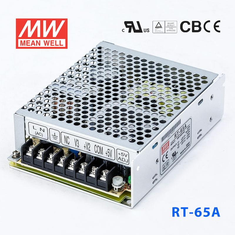 منبع تغذیه سوئیچینگ سه خروجی(5، 12، -5 ولت) 65 وات|  RT-65A مین ول