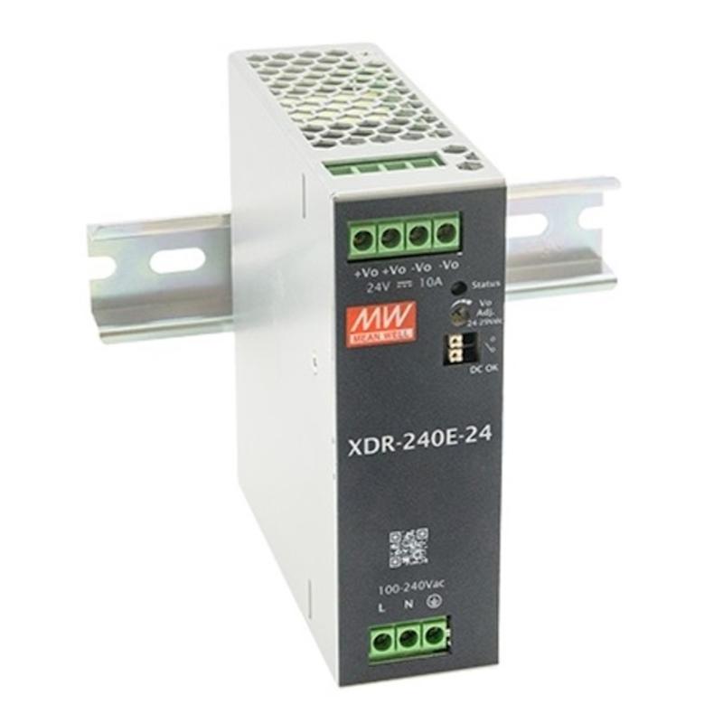 منبع تغذیه ریلی فوق باریک 24 ولت 10 آمپر | XDR-240E-24 مین ول