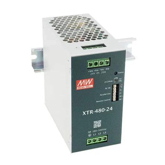 منبع تغذیه ریلی ورودی سه‌فاز 48 ولت 10 آمپر | XTR-480-48 مین ول