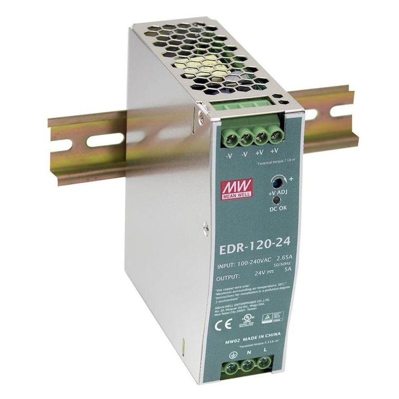 منبع تغذیه EDR-120-24 پاور سوئیچینگ ریلی 24 ولت 5 آمپر مین ول