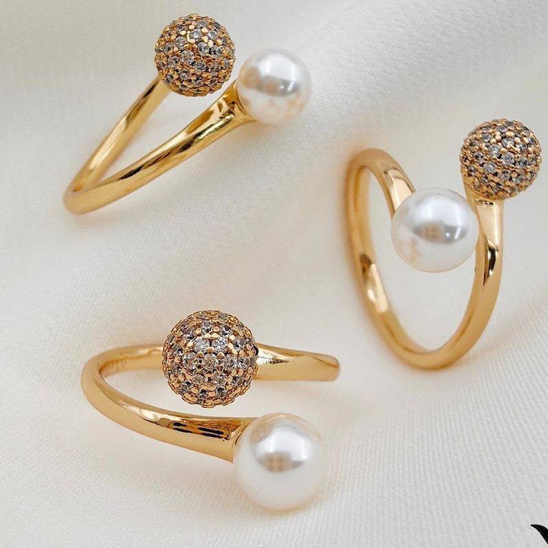 انگشتر دایره ای مرواریدی