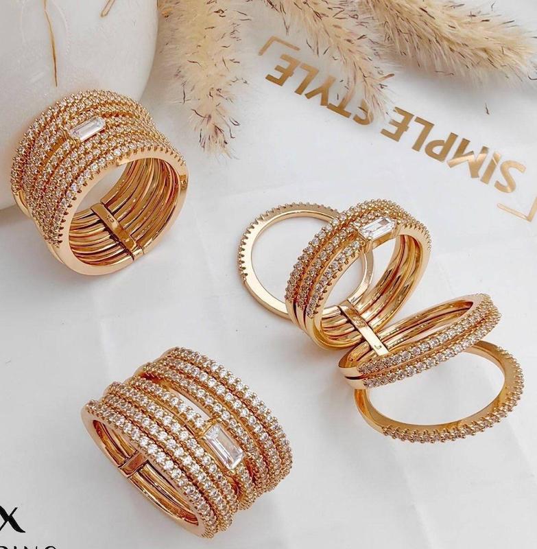 انگشتر مولتی لاین نگین دار