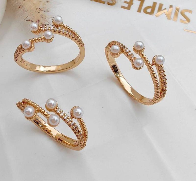 انگشتر مدل شکوفه مرواریدی