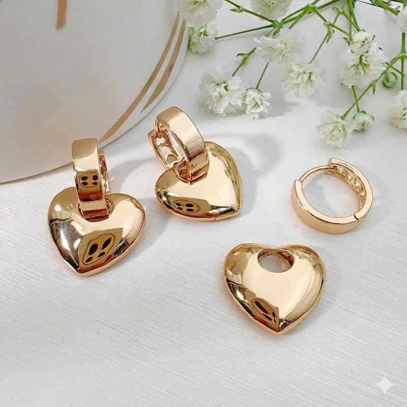 گوشواره دو تکه ای قلبی