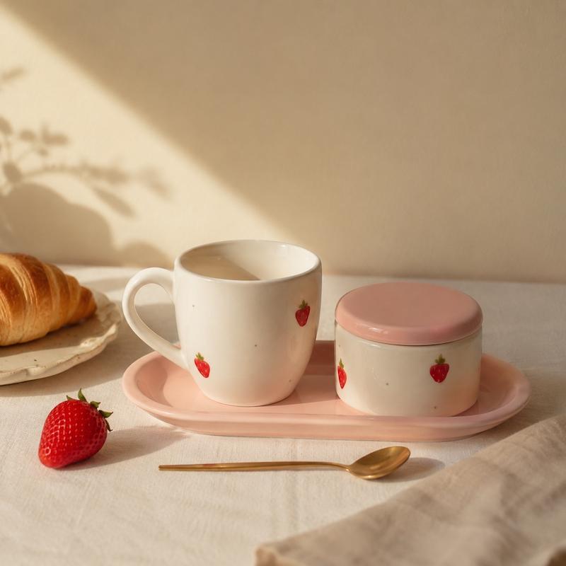 ست تک نفره توت فرنگی 🍓
