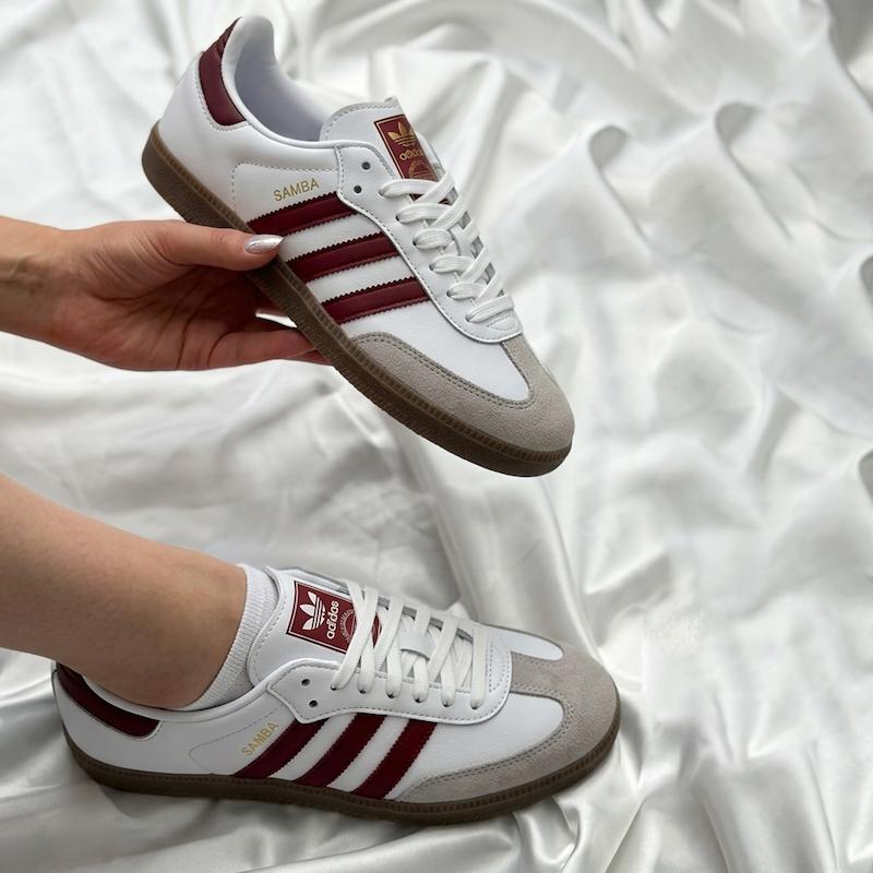 کتونی آدیداس سامبا Adidas Samba OG White Burgundy کد OGWB 