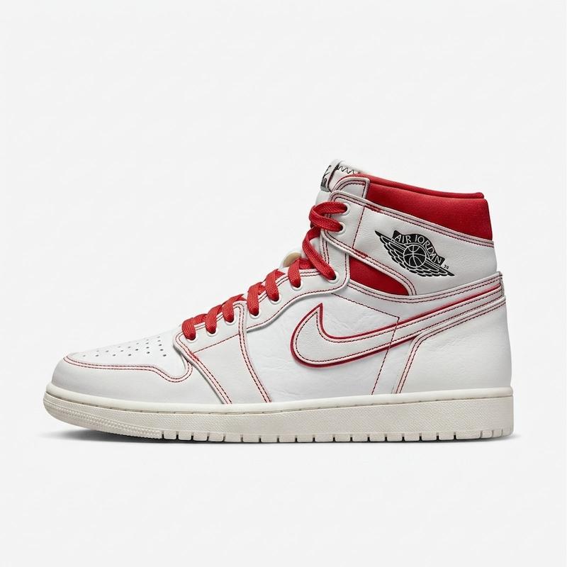 کتونی Air Jordan 1 high quality White/Red کد AJWR 