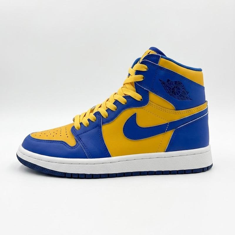کتونی Air Jordan 1 high quality Royal blue/University Gold کد AJRG 