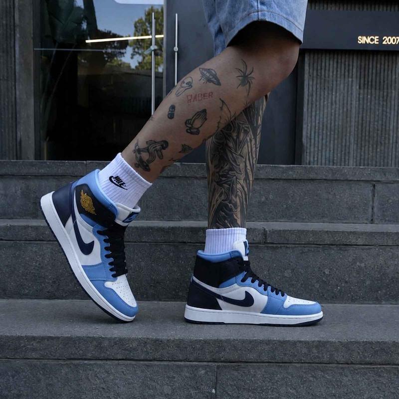 کتونی Air Jordan 1 high quality navy/ice blue کد AJNI 