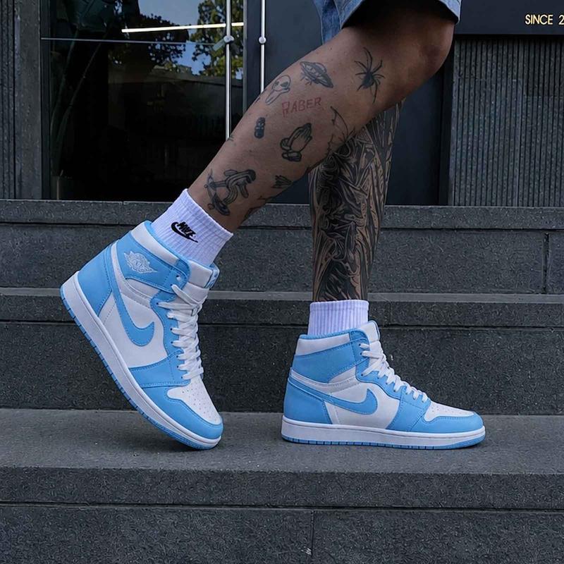 کتونی Air Jordan 1 high quality Blue/White کد AJBW 