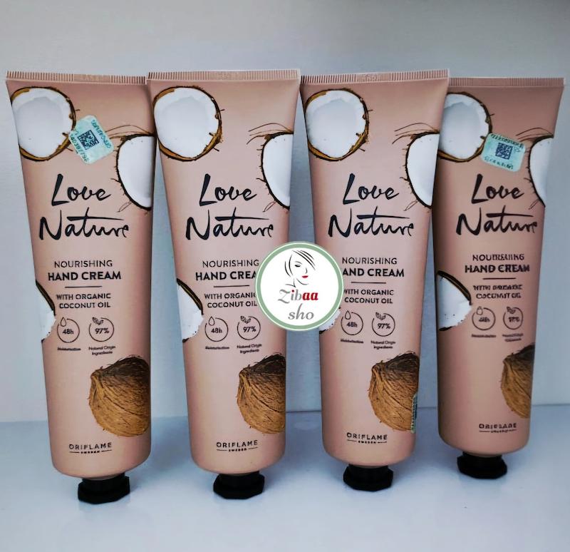 کرم دست مرطوب کننده ، تغذیه کننده روغن نارگیل لاونیچر اوریفلیم Nourishing Hand Cream with organic Coconut Oil Oriflame کد 41338