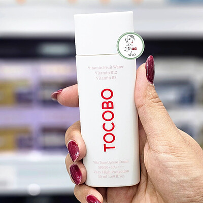 کرم ضد آفتاب ضدچروک و ویتامینه توکوبو صورتی TOCOBO Vita Tone Up SPF 50