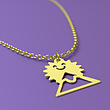 آویز ساعت طلا مدل کوه و خورشید کد ZCA10628