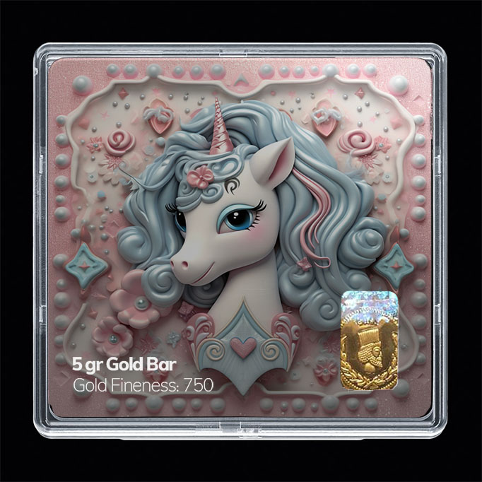 شمش طلا 18 عیار مدل اسب تک شاخ کد SG10905