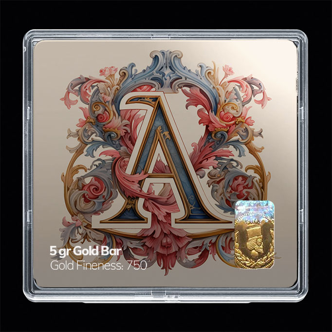 شمش طلا 18 عیار مدل حرف A کد SG10906