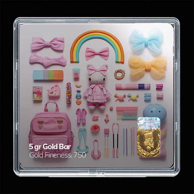 شمش طلا 18 عیار مدل فانتزی کد SG10913