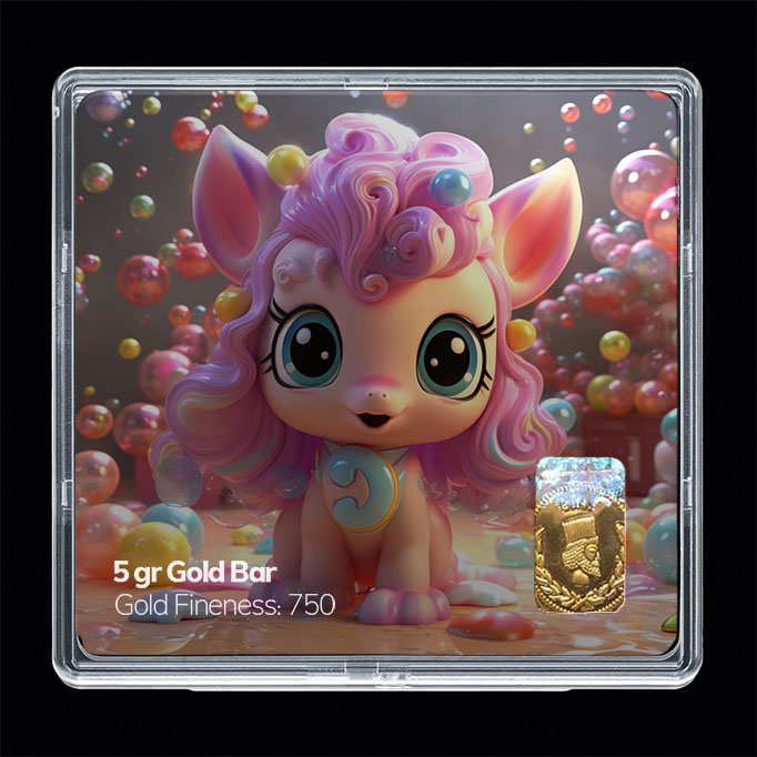 شمش طلا 18 عیار مدل فانتزی کد SG10924