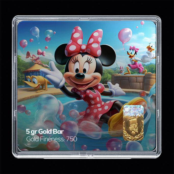 شمش طلا 18 عیار مدل میکی موس کد SG10926