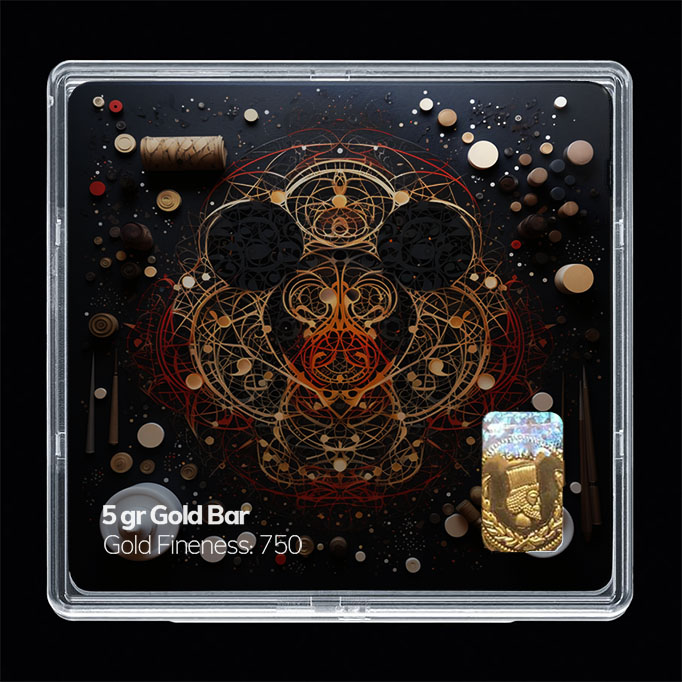 شمش طلا 18 عیار مدل فانتزی کد SG10931