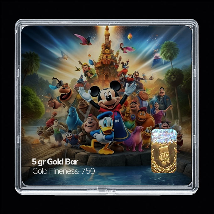 شمش طلا 18 عیار مدل میکی موس کد SG10933