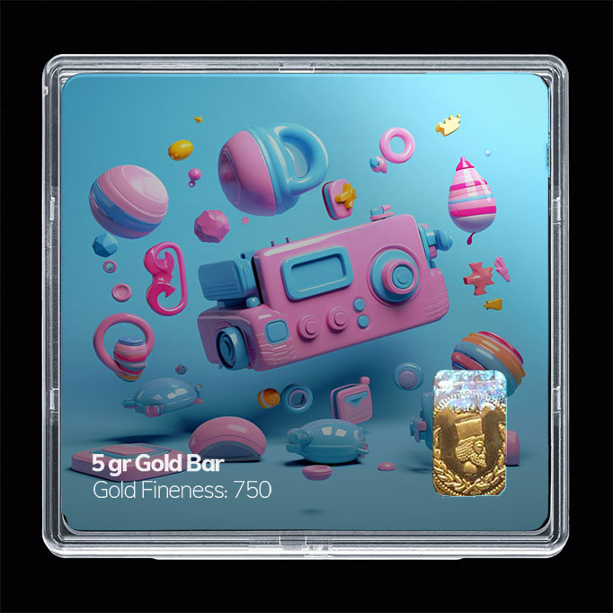 شمش طلا 18 عیار مدل فانتزی کد SG10940