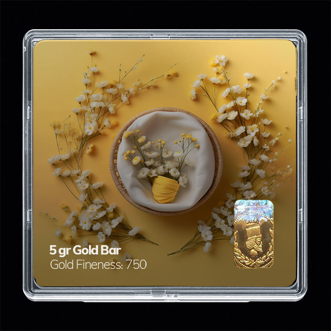 شمش طلا 18 عیار مدل فانتزی کد SG10945