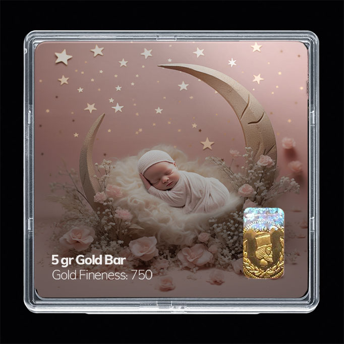 شمش طلا 18 عیار مدل نوزاد کد SG10949