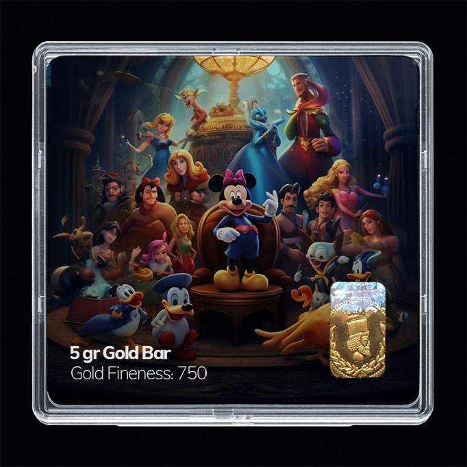 شمش طلا 18 عیار مدل میکی موس کد SG10951