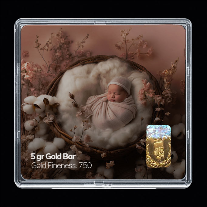 شمش طلا 18 عیار مدل نوزاد کد SG10952