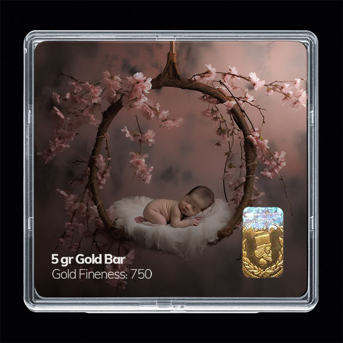 شمش طلا 18 عیار مدل نوزاد کد SG10953