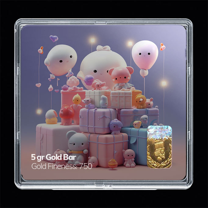 شمش طلا 18 عیار مدل تولد کد SG10954