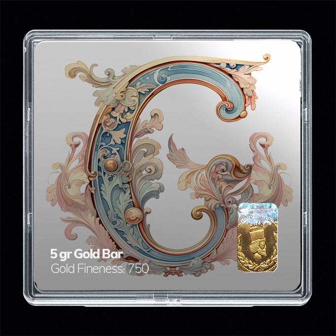 شمش طلا 18 عیار مدل حرف G کد SG10955