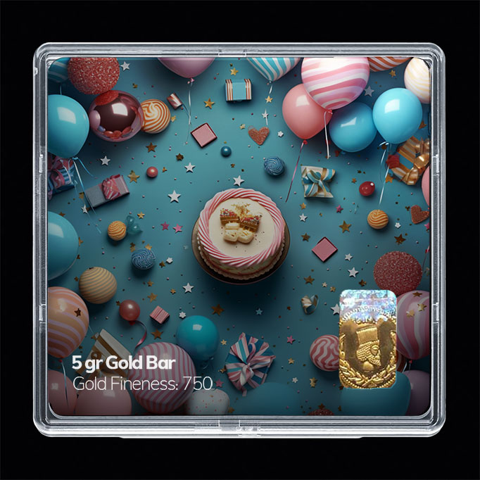 شمش طلا 18 عیار مدل تولد کد SG10965