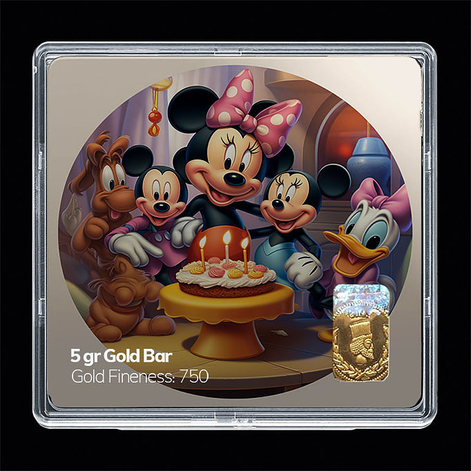 شمش طلا 18 عیار مدل میکی موس کد SG10973
