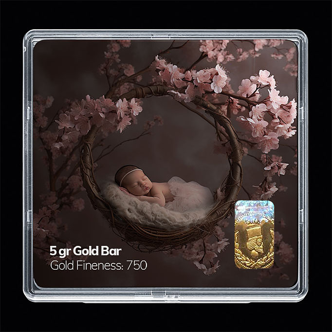 شمش طلا 18 عیار مدل نوزاد کد SG10989